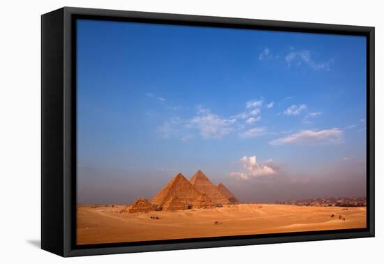 Egypt, Cairo, Pyramids of Giza, Evening Light-Catharina Lux-Framed Premier Image Canvas