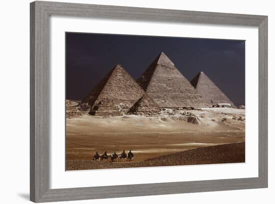 Egypt, Cairo, Pyramids of Gizeh by Night-Catharina Lux-Framed Photographic Print