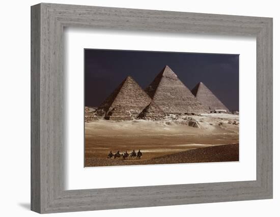 Egypt, Cairo, Pyramids of Gizeh by Night-Catharina Lux-Framed Photographic Print