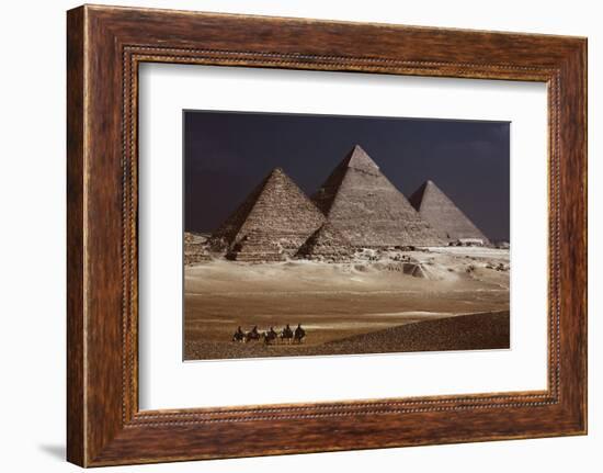 Egypt, Cairo, Pyramids of Gizeh by Night-Catharina Lux-Framed Photographic Print