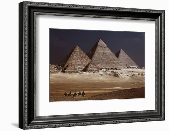 Egypt, Cairo, Pyramids of Gizeh by Night-Catharina Lux-Framed Photographic Print