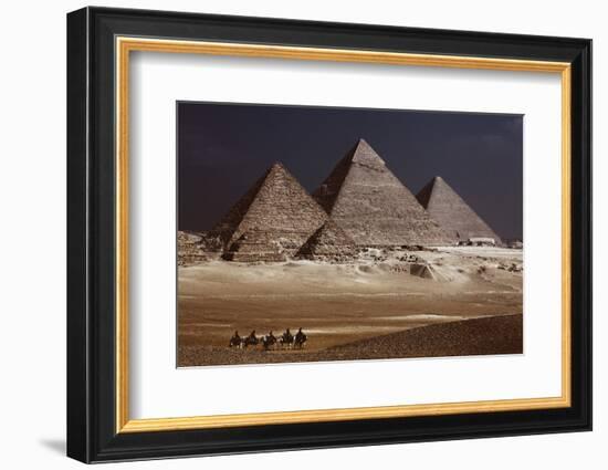 Egypt, Cairo, Pyramids of Gizeh by Night-Catharina Lux-Framed Photographic Print