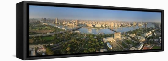 Egypt, Cairo, River Nile and City Skyline Viewed from Cairo Tower, Panoramic View-Michele Falzone-Framed Premier Image Canvas