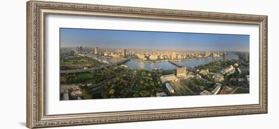 Egypt, Cairo, River Nile and City Skyline Viewed from Cairo Tower, Panoramic View-Michele Falzone-Framed Photographic Print