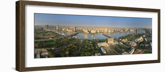 Egypt, Cairo, River Nile and City Skyline Viewed from Cairo Tower, Panoramic View-Michele Falzone-Framed Photographic Print