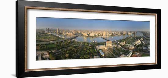 Egypt, Cairo, River Nile and City Skyline Viewed from Cairo Tower, Panoramic View-Michele Falzone-Framed Photographic Print