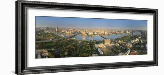 Egypt, Cairo, River Nile and City Skyline Viewed from Cairo Tower, Panoramic View-Michele Falzone-Framed Photographic Print