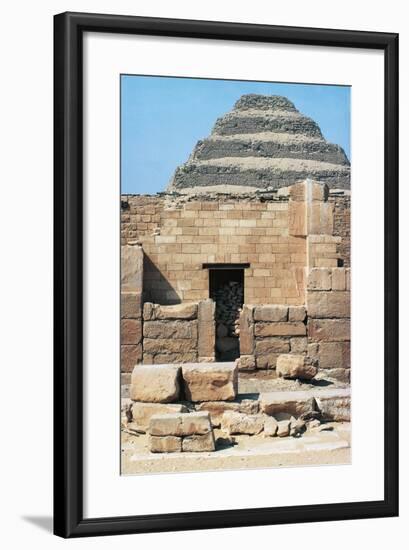 Egypt, Cairo, Saqqara Necropolis Funerary Monument to King Zoser, 'Step Pyramid', Entrance-null-Framed Giclee Print