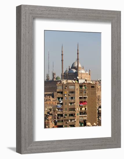 Egypt, Cairo, View from Mosque of Ibn Tulun on Old Town and Citadel-Catharina Lux-Framed Photographic Print