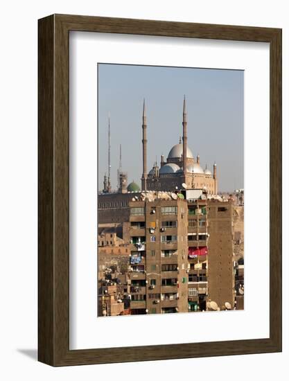 Egypt, Cairo, View from Mosque of Ibn Tulun on Old Town and Citadel-Catharina Lux-Framed Photographic Print