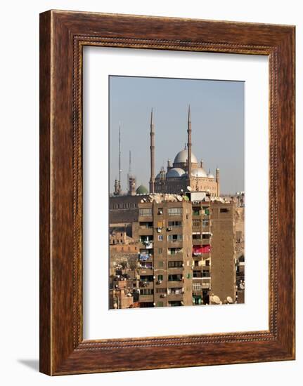 Egypt, Cairo, View from Mosque of Ibn Tulun on Old Town and Citadel-Catharina Lux-Framed Photographic Print