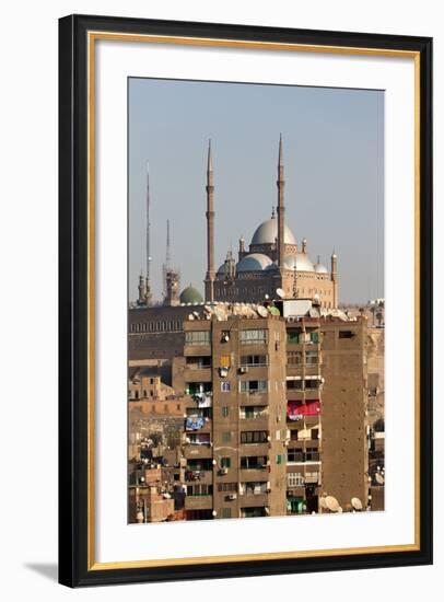 Egypt, Cairo, View from Mosque of Ibn Tulun on Old Town and Citadel-Catharina Lux-Framed Photographic Print