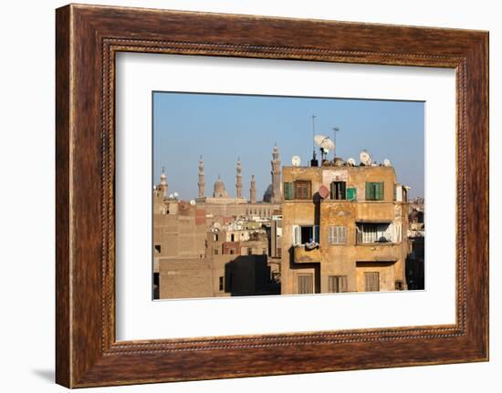 Egypt, Cairo, View from Mosque of Ibn Tulun on Old Town Facades-Catharina Lux-Framed Photographic Print