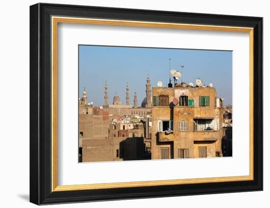 Egypt, Cairo, View from Mosque of Ibn Tulun on Old Town Facades-Catharina Lux-Framed Photographic Print