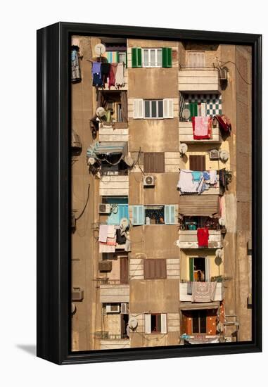 Egypt, Cairo, View from Mosque of Ibn Tulun on Old Town House-Catharina Lux-Framed Premier Image Canvas