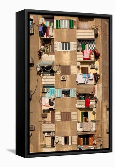 Egypt, Cairo, View from Mosque of Ibn Tulun on Old Town House-Catharina Lux-Framed Premier Image Canvas