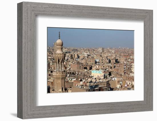 Egypt, Cairo, View from Mosque of Ibn Tulun on the Old Town-Catharina Lux-Framed Photographic Print