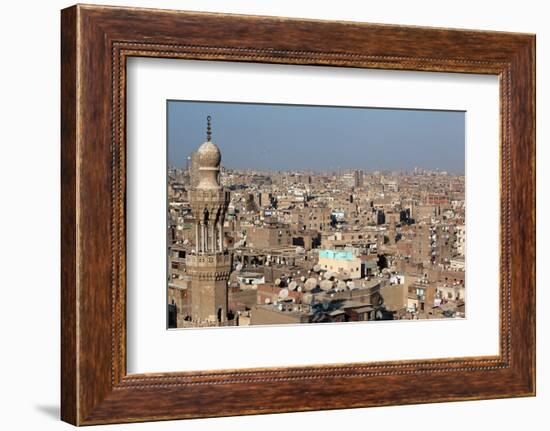 Egypt, Cairo, View from Mosque of Ibn Tulun on the Old Town-Catharina Lux-Framed Photographic Print