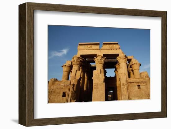 Egypt, Kom Ombo. Sunset at the Egyptian Double Temple of Kom Ombo-Emily Wilson-Framed Photographic Print