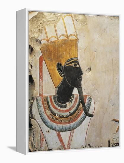 Egypt, Luxor, Ancient Egypt Museum, Black Face God from Dayr Al-Bahri-null-Framed Premier Image Canvas