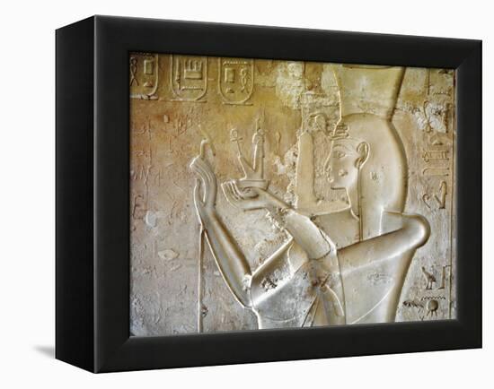 Egypt, Luxor, Valley of the Kings, Tomb of Seti II, Entrance Relief of Ra from Nineteenth Dynasty-null-Framed Premier Image Canvas