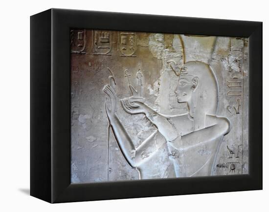 Egypt, Luxor, Valley of the Kings, Tomb of Seti II, Entrance Relief of Ra from Nineteenth Dynasty-null-Framed Premier Image Canvas