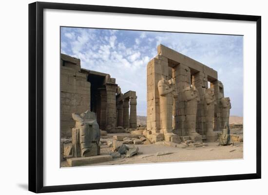 Egypt, Old Thebes, Theban Necropolis, Ramesseum, Mortuary Temple of Pharaoh Ramesses II-null-Framed Giclee Print