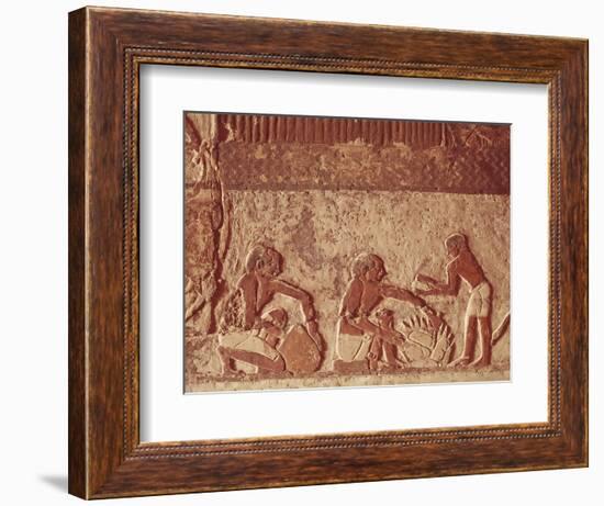 Egypt, Painted Relief of Bread Making-null-Framed Premium Giclee Print