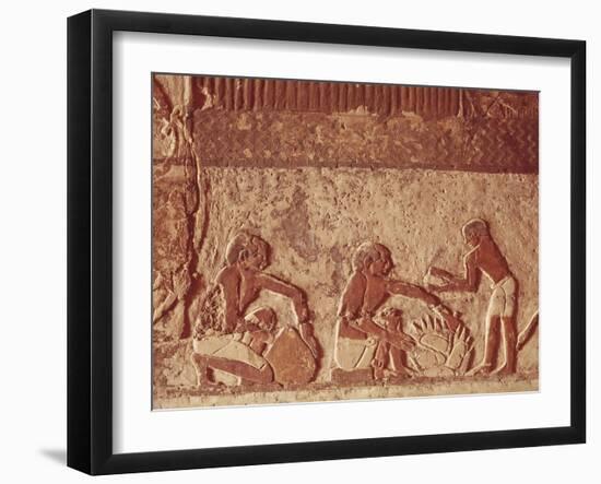 Egypt, Painted Relief of Bread Making-null-Framed Giclee Print