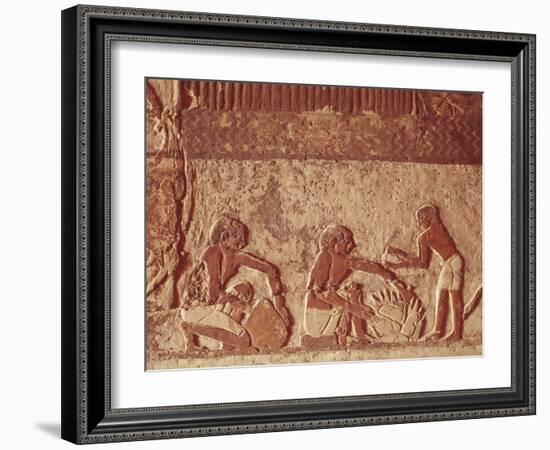 Egypt, Painted Relief of Bread Making-null-Framed Giclee Print