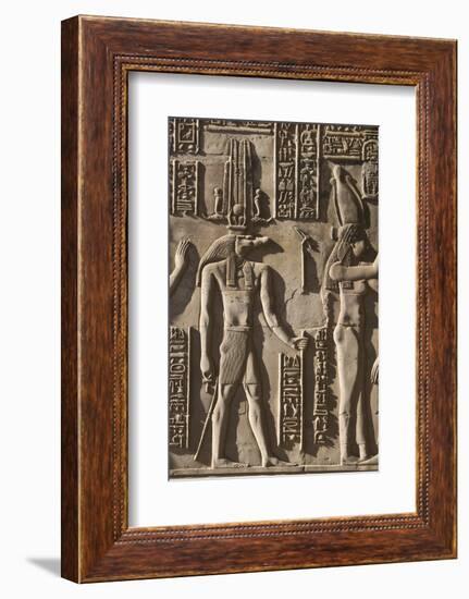 Egypt, Pom Ombo. Hieroglyphics on the walls of Pom Ombo temple.-Brenda Tharp-Framed Photographic Print