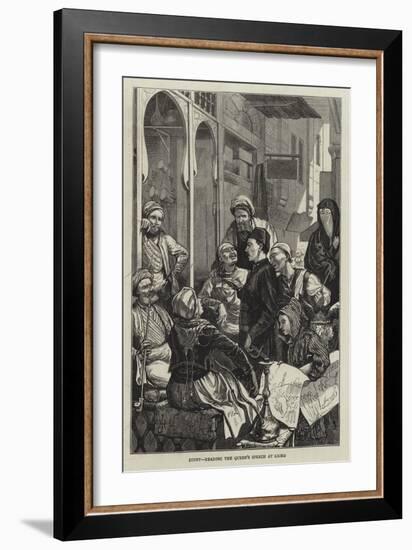 Egypt, Reading the Queen's Speech at Cairo-Harry Hamilton Johnston-Framed Giclee Print