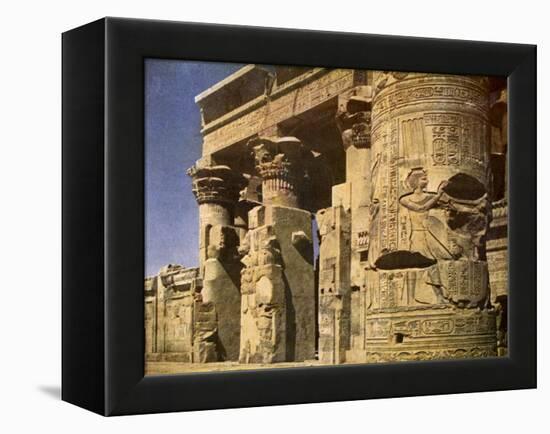 Egypt- temple of Kom Ombo-English Photographer-Framed Premier Image Canvas