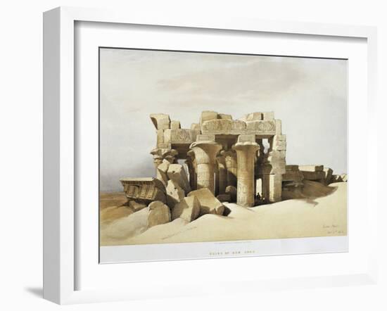 Egypt, the Ruins of the Temple of Kom Ombo Dedicated to Sobek and Horus-David Roberts-Framed Giclee Print