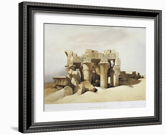 Egypt, the Ruins of the Temple of Kom Ombo Dedicated to Sobek and Horus-David Roberts-Framed Giclee Print