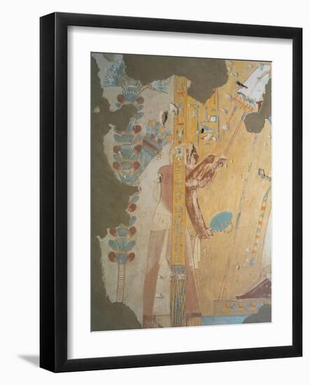 Egypt, Thebes, Luxor, Sheikh 'Abd El-Qurna, Tomb of Horemheb, Detail of Fresco-null-Framed Giclee Print