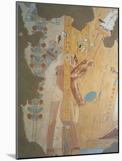 Egypt, Thebes, Luxor, Sheikh 'Abd El-Qurna, Tomb of Horemheb, Detail of Fresco-null-Mounted Giclee Print