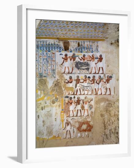 Egypt, Thebes, Luxor, Sheikh 'Abd El-Qurna, Tomb of Paser, Detail of Fresco-null-Framed Giclee Print