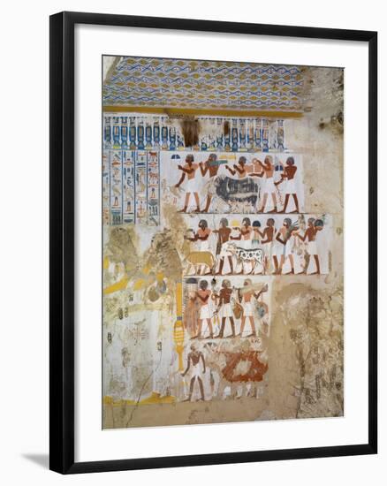 Egypt, Thebes, Luxor, Sheikh 'Abd El-Qurna, Tomb of Paser, Detail of Fresco-null-Framed Giclee Print