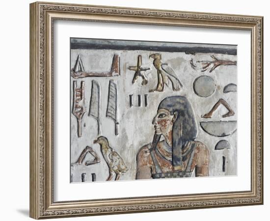 Egypt, Thebes, Luxor, Valley of the Kings, Close-Up of Mural Paintings-null-Framed Giclee Print