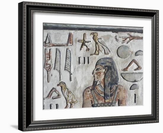 Egypt, Thebes, Luxor, Valley of the Kings, Close-Up of Mural Paintings-null-Framed Giclee Print