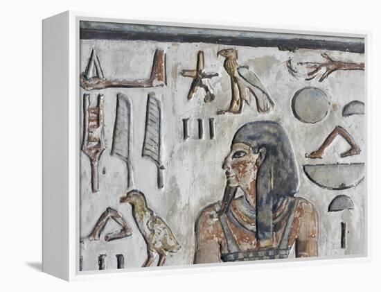 Egypt, Thebes, Luxor, Valley of the Kings, Close-Up of Mural Paintings-null-Framed Premier Image Canvas