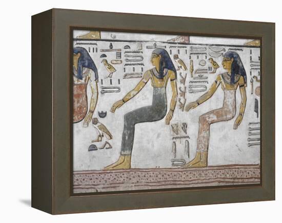 Egypt, Thebes, Luxor, Valley of the Kings, Close-Up of Mural Paintings-null-Framed Premier Image Canvas