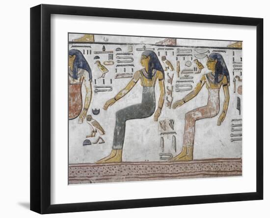 Egypt, Thebes, Luxor, Valley of the Kings, Close-Up of Mural Paintings-null-Framed Giclee Print