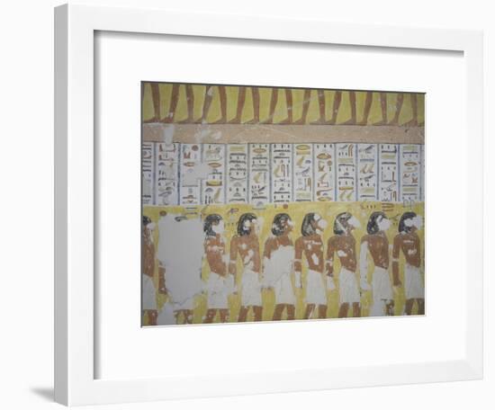 Egypt, Thebes, Luxor, Valley of the Kings, Mural Painting in Tomb of Ramses IV-null-Framed Giclee Print