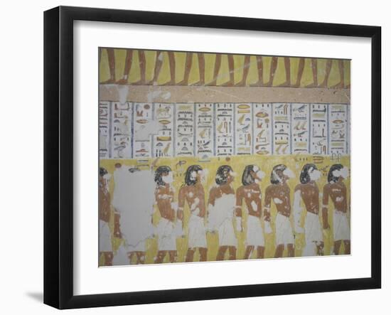 Egypt, Thebes, Luxor, Valley of the Kings, Mural Painting in Tomb of Ramses IV-null-Framed Giclee Print