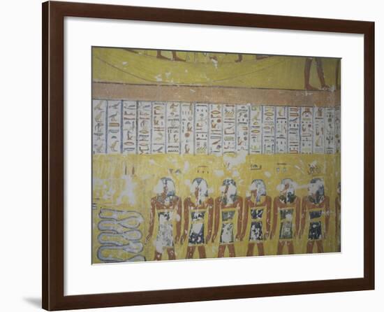 Egypt, Thebes, Luxor, Valley of the Kings, Mural Painting in Tomb of Ramses IV-null-Framed Giclee Print