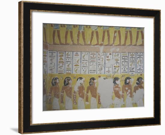 Egypt, Thebes, Luxor, Valley of the Kings, Mural Painting in Tomb of Ramses IV-null-Framed Giclee Print