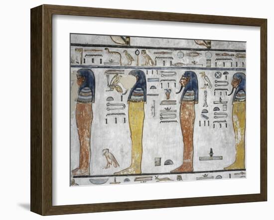 Egypt, Thebes, Luxor, Valley of the Kings, Mural Paintings, Side Chamber, Tomb of Seti I-null-Framed Giclee Print