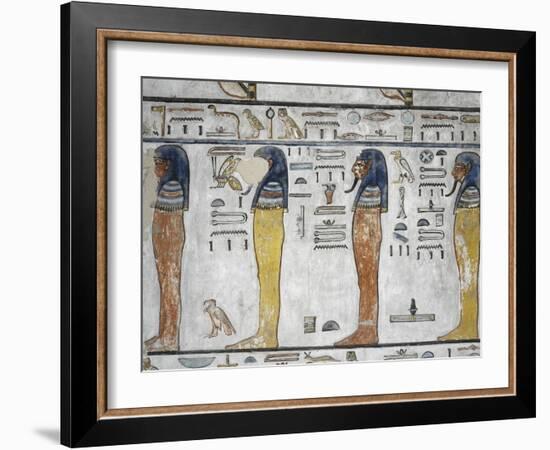 Egypt, Thebes, Luxor, Valley of the Kings, Mural Paintings, Side Chamber, Tomb of Seti I-null-Framed Giclee Print